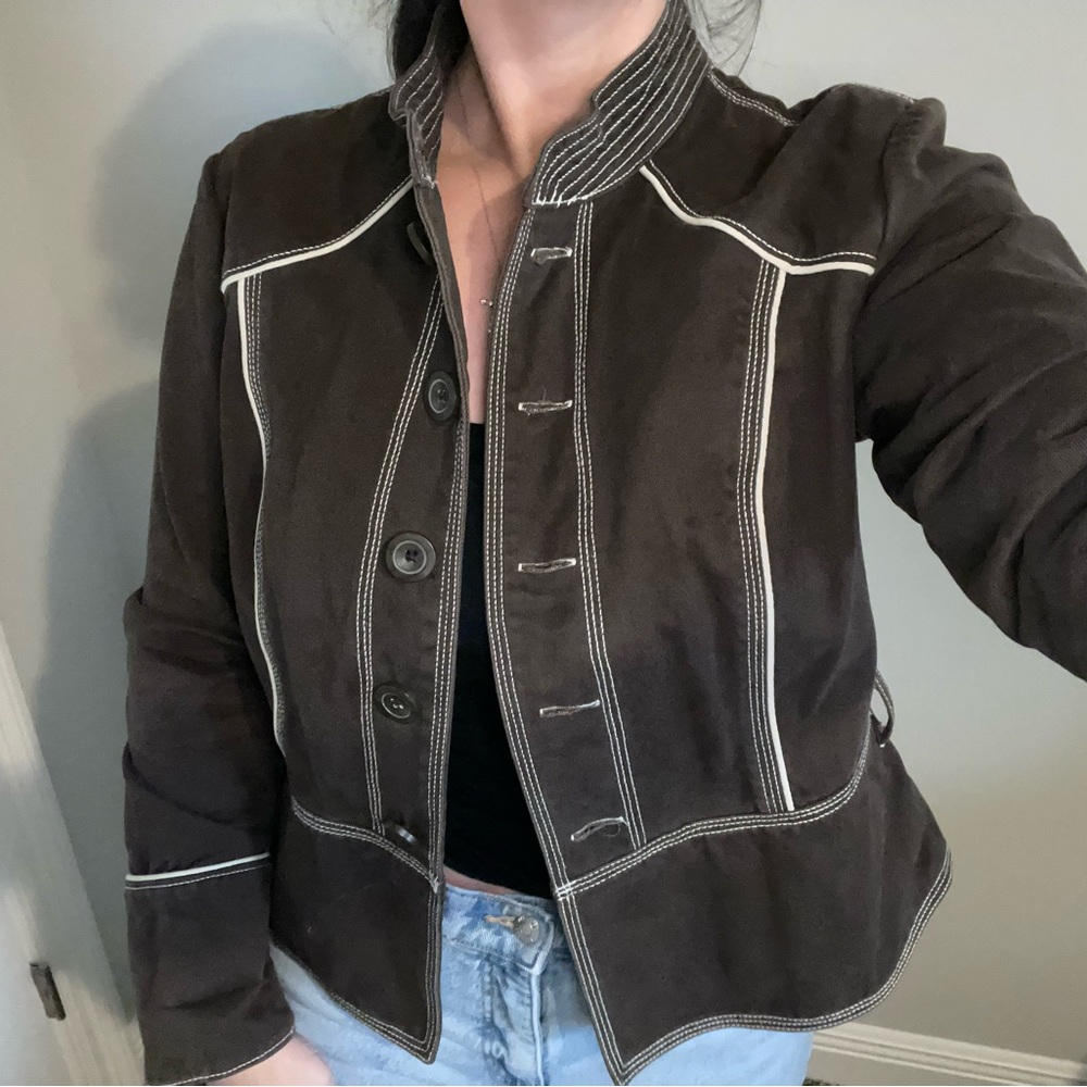 Y2k Large Mossimo Brown Jacket Statement Jacket - image 1